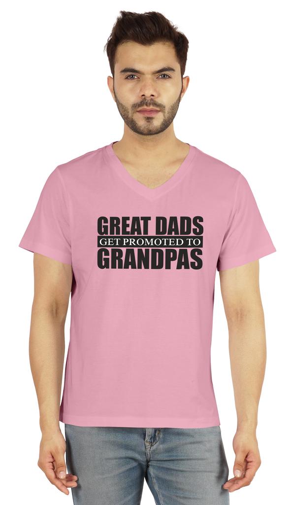 Inkmeso Мужская футболка для дедушки. Отличные папы получают повышение до дедушки. Футболка с надписью «Письмо» впервые