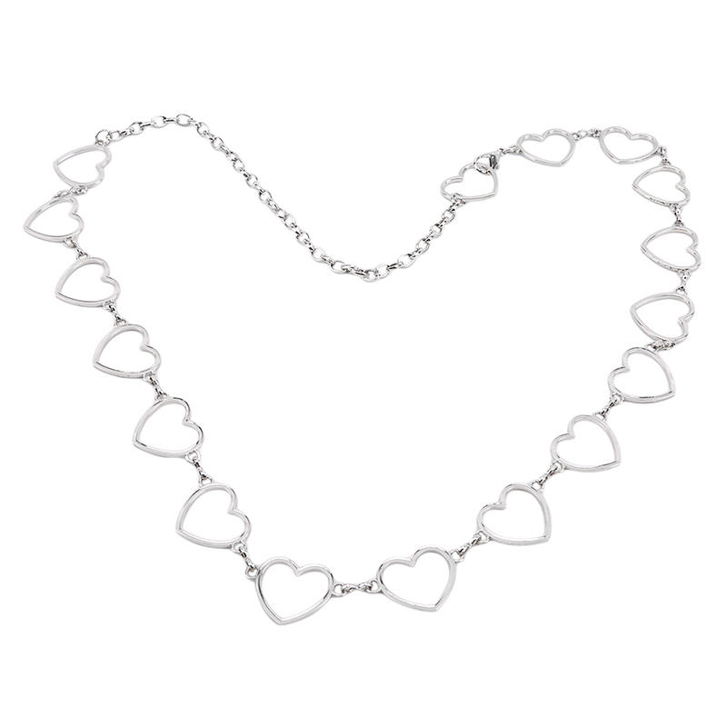 Gold Metal Belt Fashion Women's Silver Waist Chain Women's Heart Chain Belt Dress Accessories