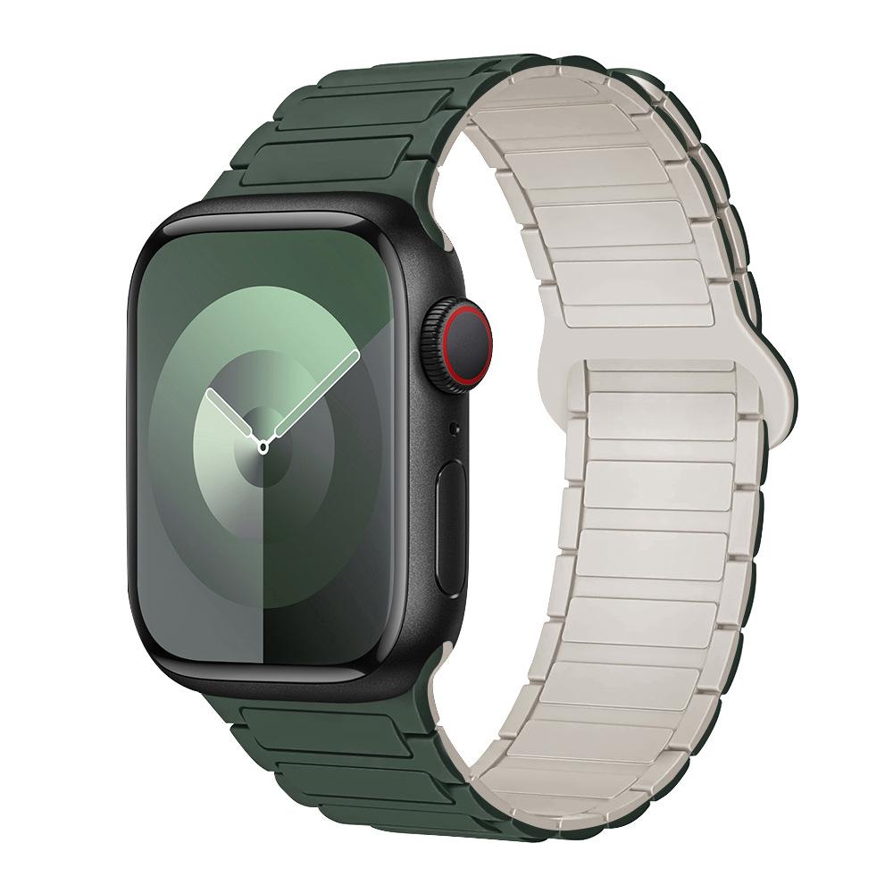 Для ремешков Apple Watch: 1-11 поколений / Ultra3 / SE3 второго поколения - трехбусинные силиконовые магнитные клейкие ремешки