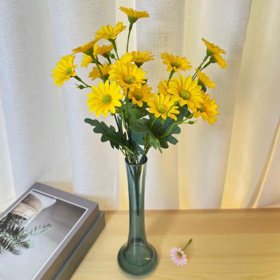 10 шт. искусственных маргариток, подсолнухов, реалистичных искусственных шелковых цветов, устойчивых к ультрафиолетовому излучению, для свадебной вечеринки, для внутреннего и наружного сада, двора, искусственных цветов, растений, украшений