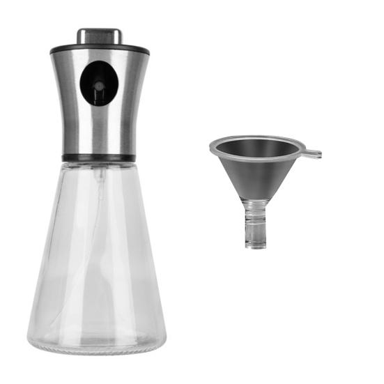 Бутылка-распылитель масла с воронкой 100 мл/200 мл, эффективный контроль масла, дозатор растительного масла для барбекю, пикника, оливкового кунжутного масла авокадо