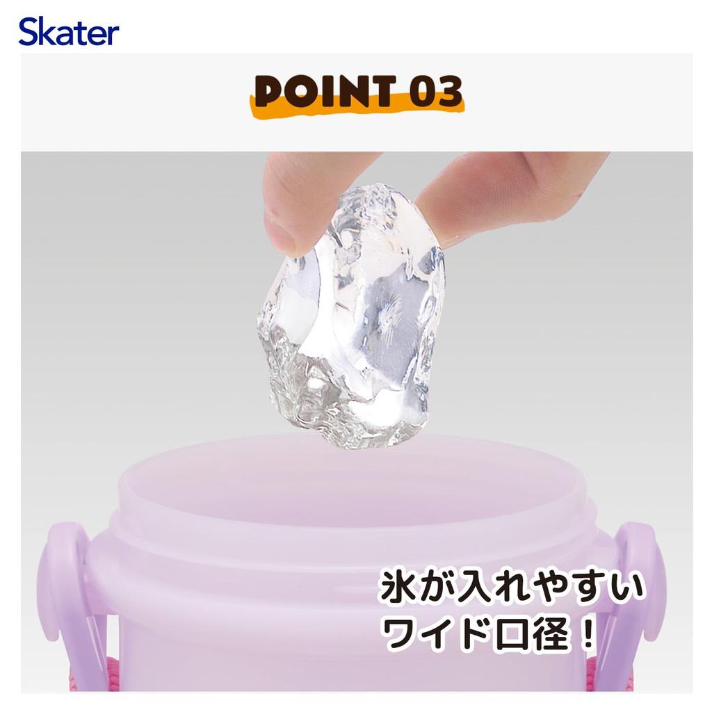 Детская бутылка для воды прямого питья Skater, пластик, 480 мл, открывание/закрывание одним нажатием, можно мыть в посудомоечной машине, сделано в Японии, принцесса Диснея, 26 лет,