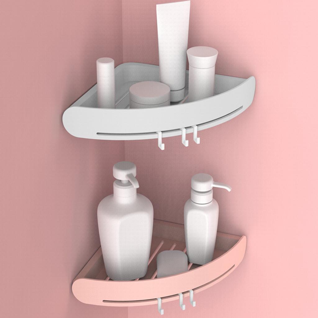 Bathroom Triangular Shower Shelf Corner Bath Storage Holder Rack