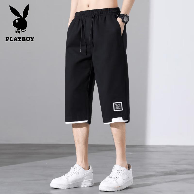 PLAYBOY Мужские повседневные тонкие спортивные шорты-семьвосьмерки
