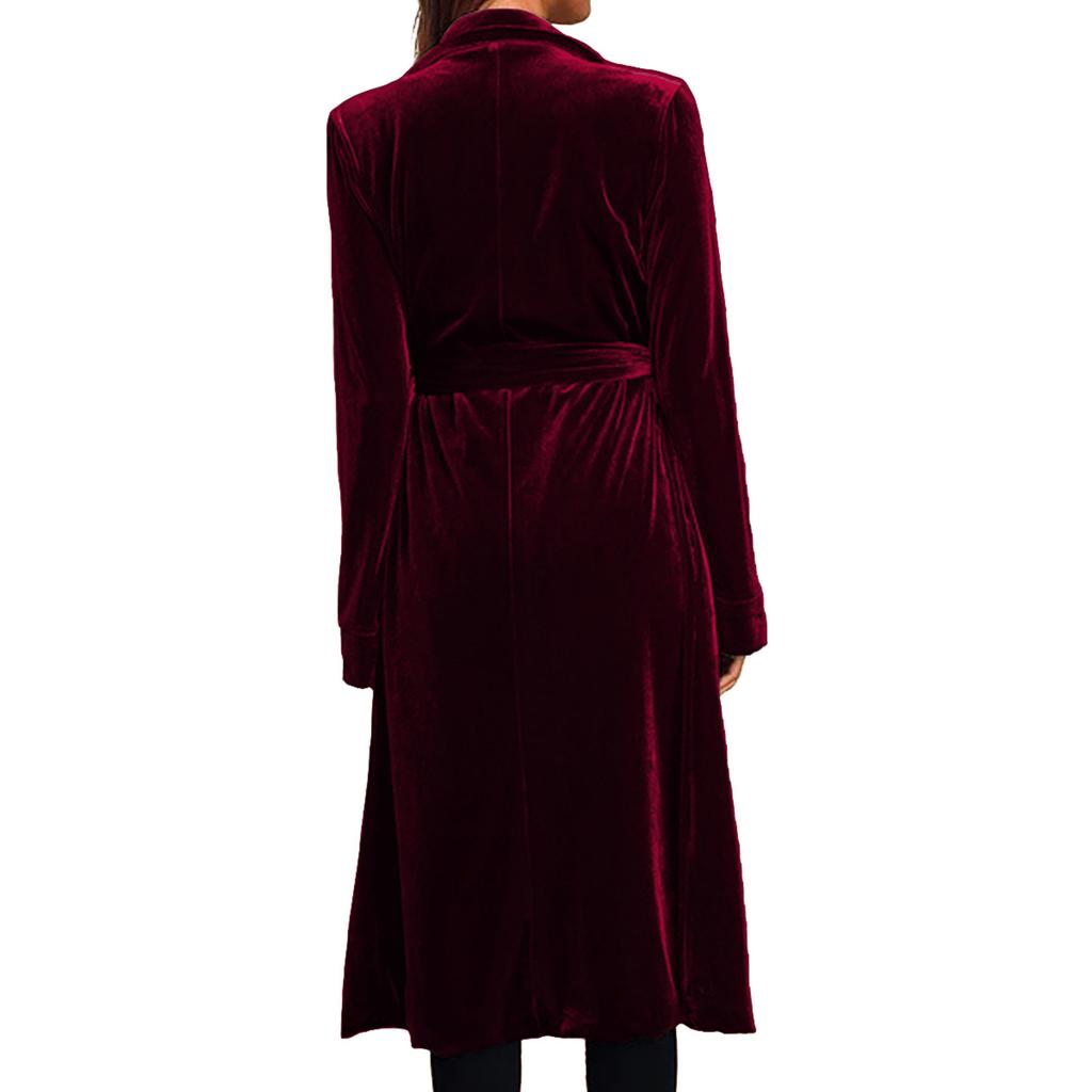 Женская мода И зимний кардиган-куртка Золотой бархат Длинная ветровка