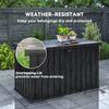 400L Galvanised Steel Garden Storage Box, Black