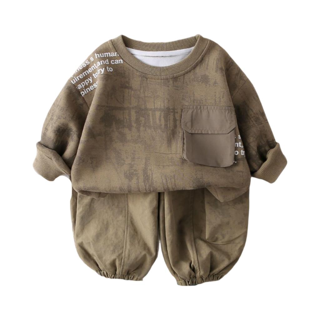 Детский повседневный комплект с длинным рукавом, удобные наряды для повседневной носки