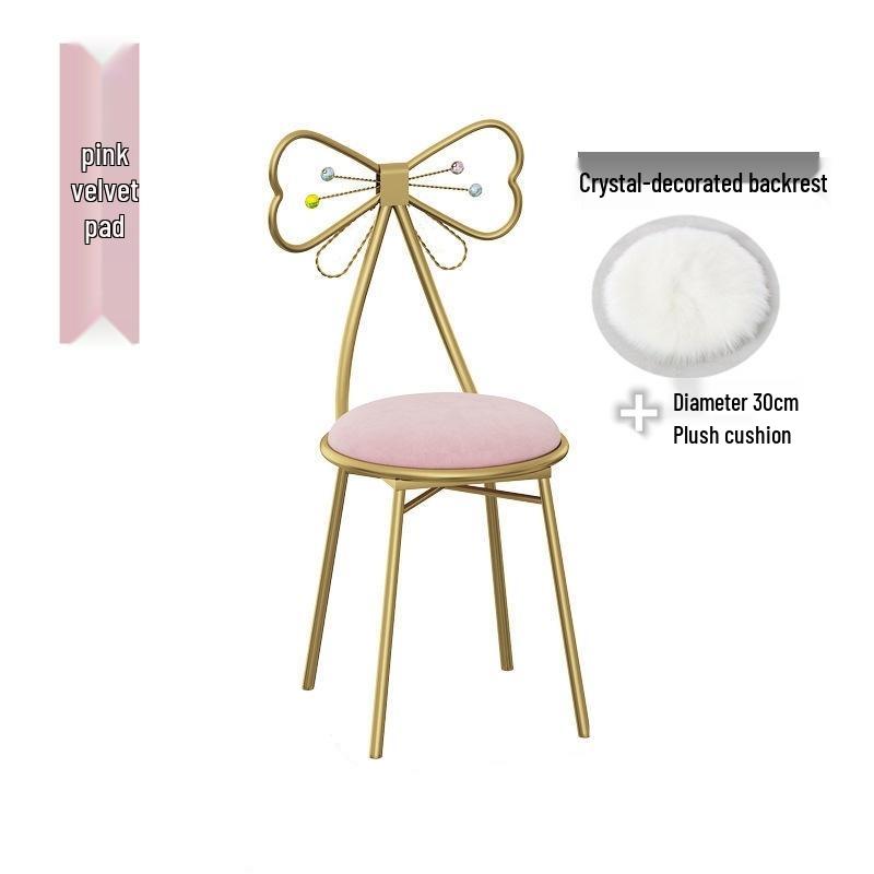 Принцесса Бабочка Стул для Макияжа со Съемной Спинкой - Идеально подходит для Маленьких Спален в Квартирах и Туалетных Зон