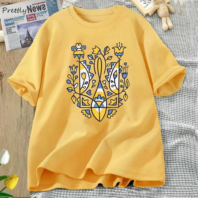 Ukrainian Trident T-shirt Women Unisex Cotton Ukraine T-Shirt Unisex Ukraine Graphic T Shirts Oversized Woman Clothing Unisex