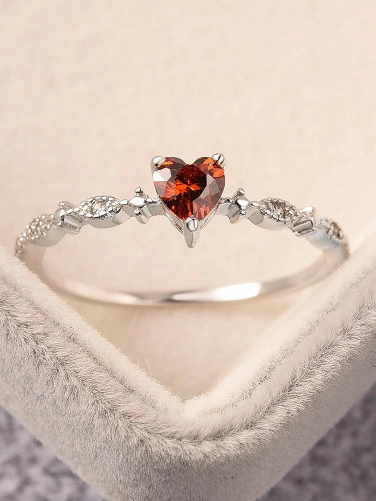925 Sterling Silver Zircon Simplicity Love Heart Ring For Women Engagement Wedding Fashion Luxury High Quality Fine Jewelry