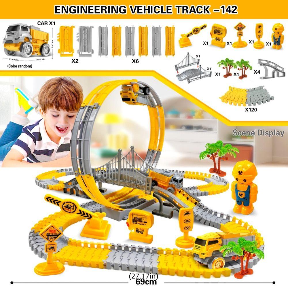 Puzzle Toys Electric Track Toy Climbing Track Kids Car Engineering Birthday Gift