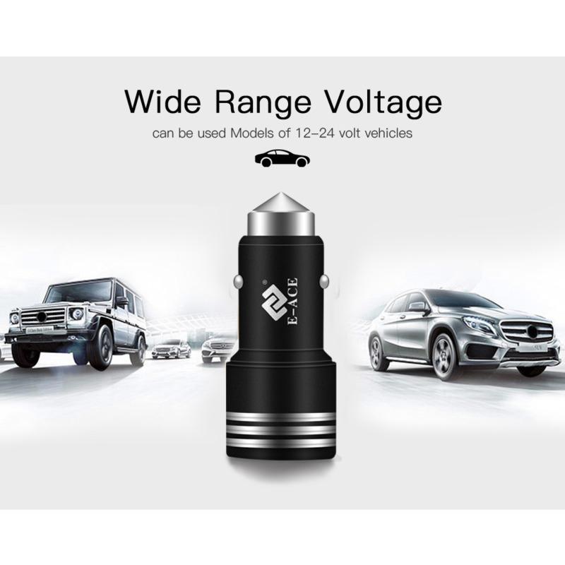 E-ACE 2.1A Dual USB Car Charger Universal Mobile Phone Car-Charger For IPhone 13 12 11 Huawei Samsung Xiaomi USB Charger In Car