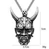 Новое ожерелье с кулоном в виде маски Праджня из титановой стали, панк, трендовый мужской кулон, подарок для моего парня