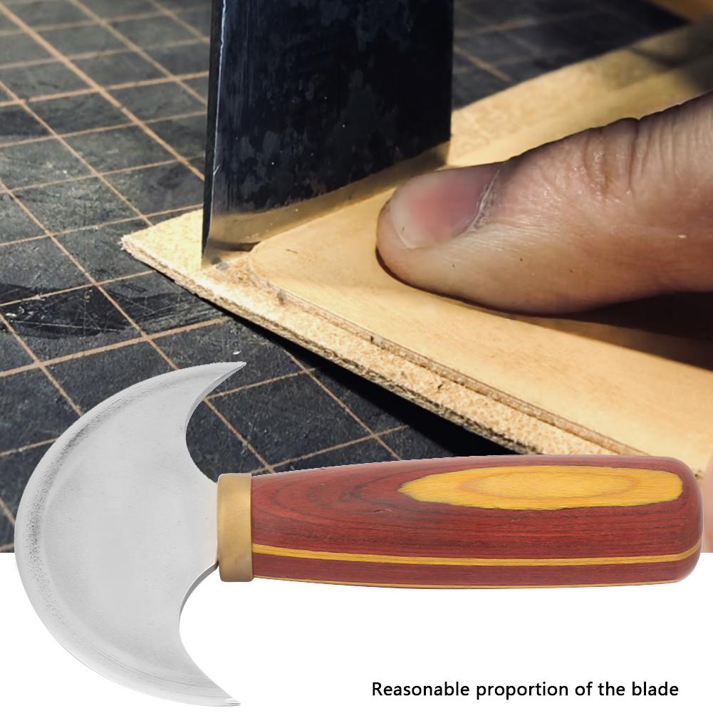 High Speed Steel Leather Craft Trim Tool Leather Round Knife for Cutting, Trimming