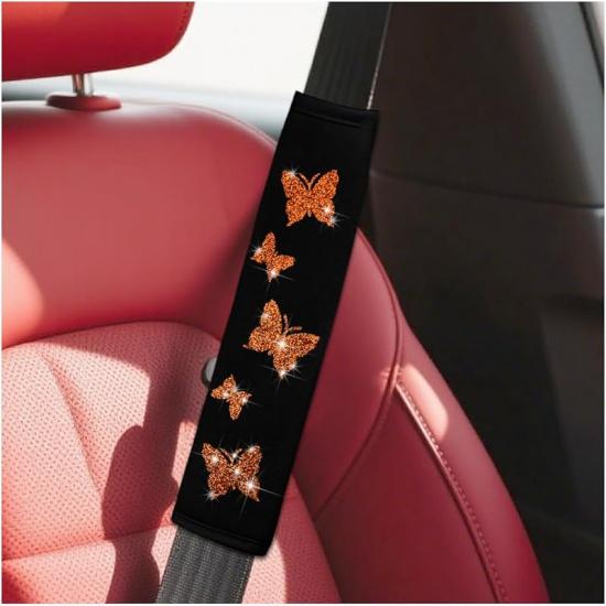 2PCS Car Seat Belt Covers, Polyester Fiber Vehicle Seatbelt Cushion Pad Protector, Automotive Safe Strap Cover Pad Help Protect Neck And Shoulder,