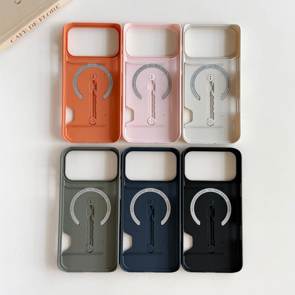 Apple 17 Pro Max Matte Magnetic Case with Invisible Stand and Card Holder for iPhone 16/15/14