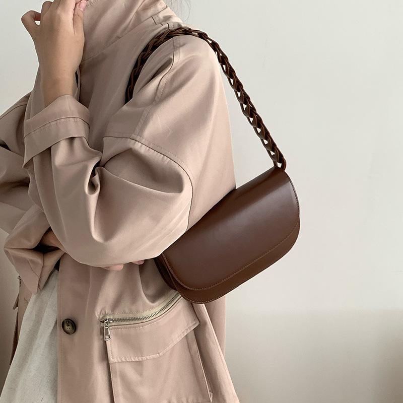 Сумка подмышкой из натуральной кожи, женская сумка, винтажный дизайн, плетеный ремень, сумка-седло, сумка через плечо на одно плечо