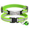 Reflective Cat Collar Personalized Safety Breakaway Cats Collars with Bell Quick Release ID Nameplate Necklace Free Engraving
