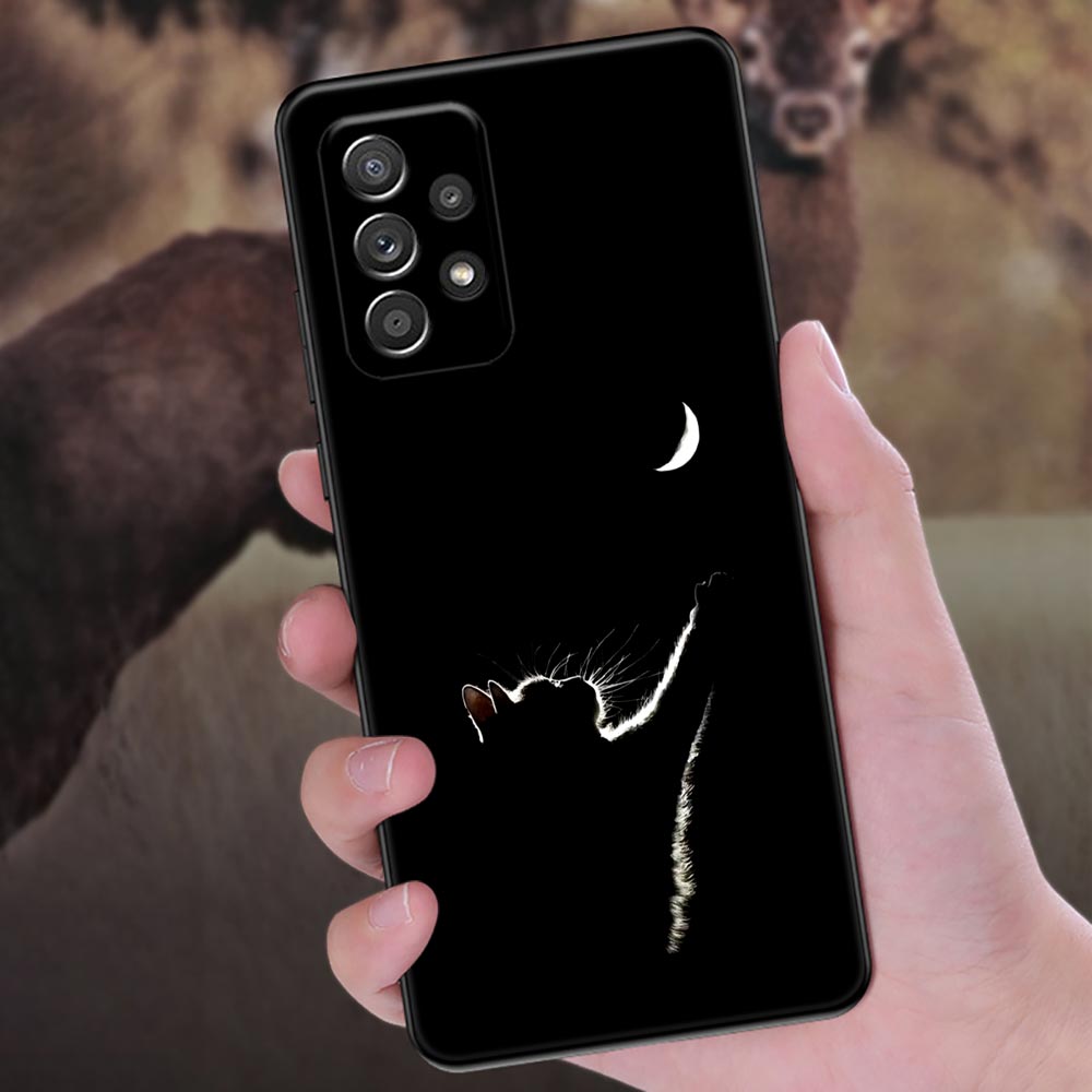 Забавный Милый Кот Лайн-Арт Чехол для Телефона Для Samsung Galaxy A57 A56 A37 A55 A36 A26 A54 A52 A35 A34 A25 A17 A16 A15 A07 A06 Мягкий Чехол