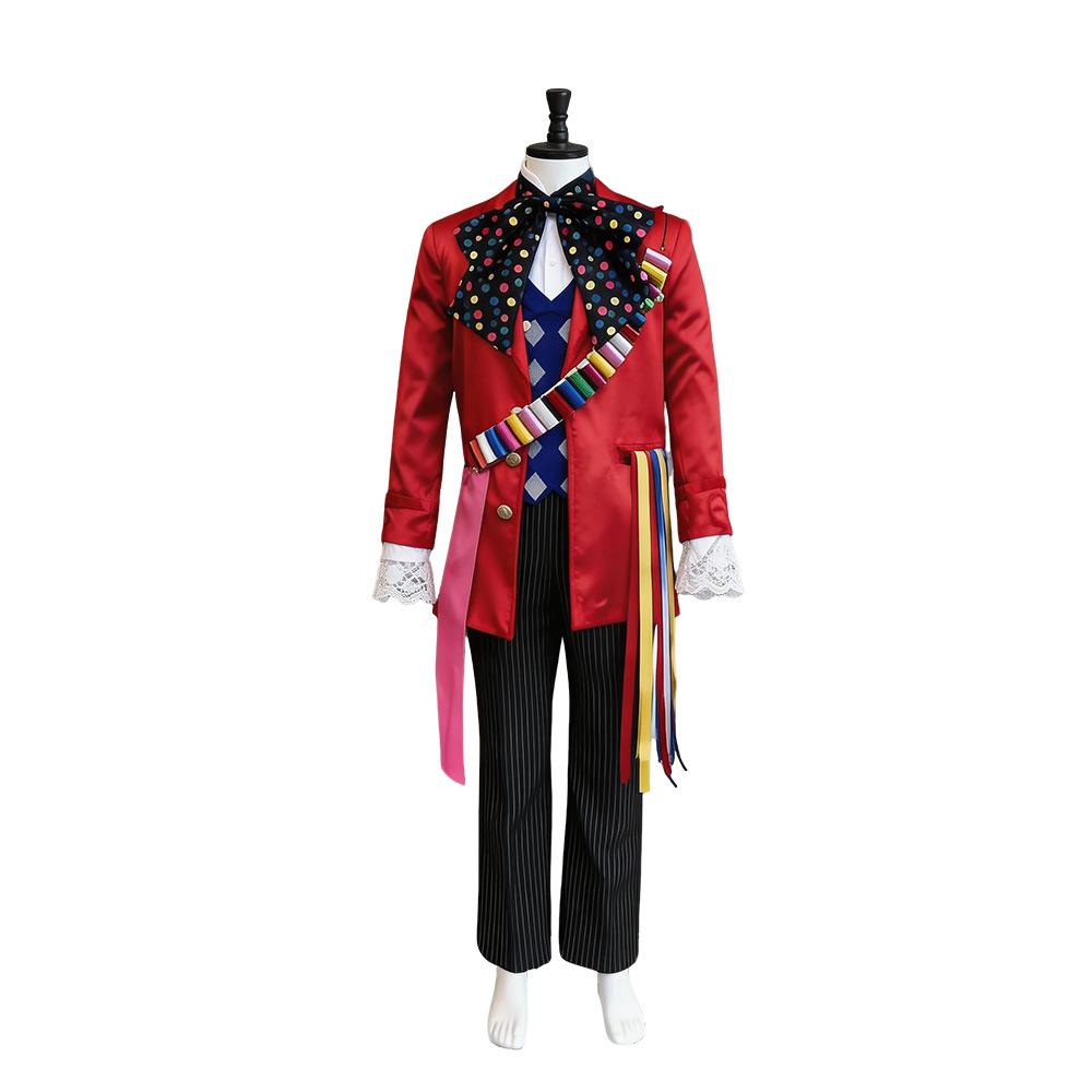 Mad Hatter Dress Set Alice in Wonderland Cosplay Costume Halloween Party Role Play Outfit
