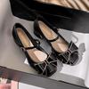 Shoes for Women Fashion Pumps New Mary Jane High Heels Shoes Girl  Bowknot Leather Casual Shoes Big Size 35-43