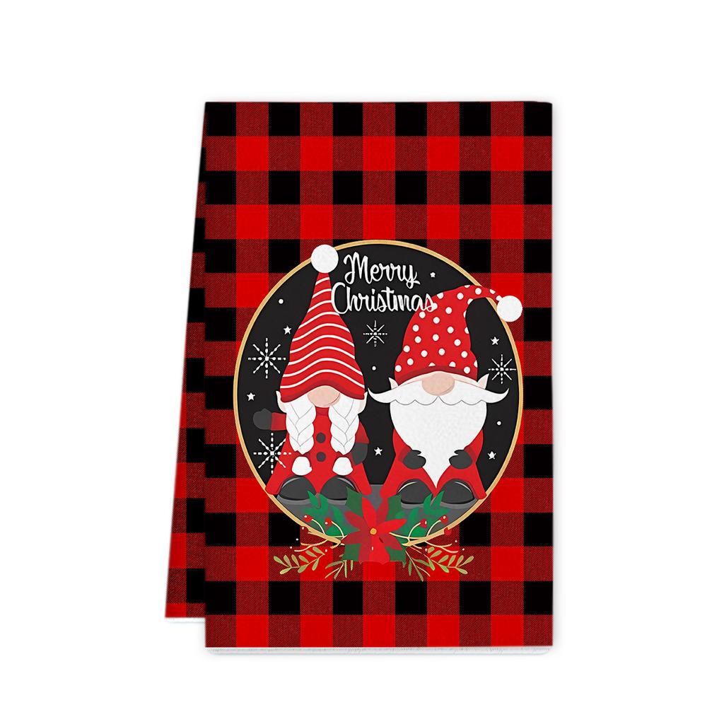 Рождественское полотенце 2025 новое трансграничное полотенце из микрофибры с принтом кухонное полотенце праздничное украшение