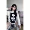 Унисекс Ретро Панк Свитер с Черепом - Осенне-Зимний Толстой Вязки Уличный Стиль