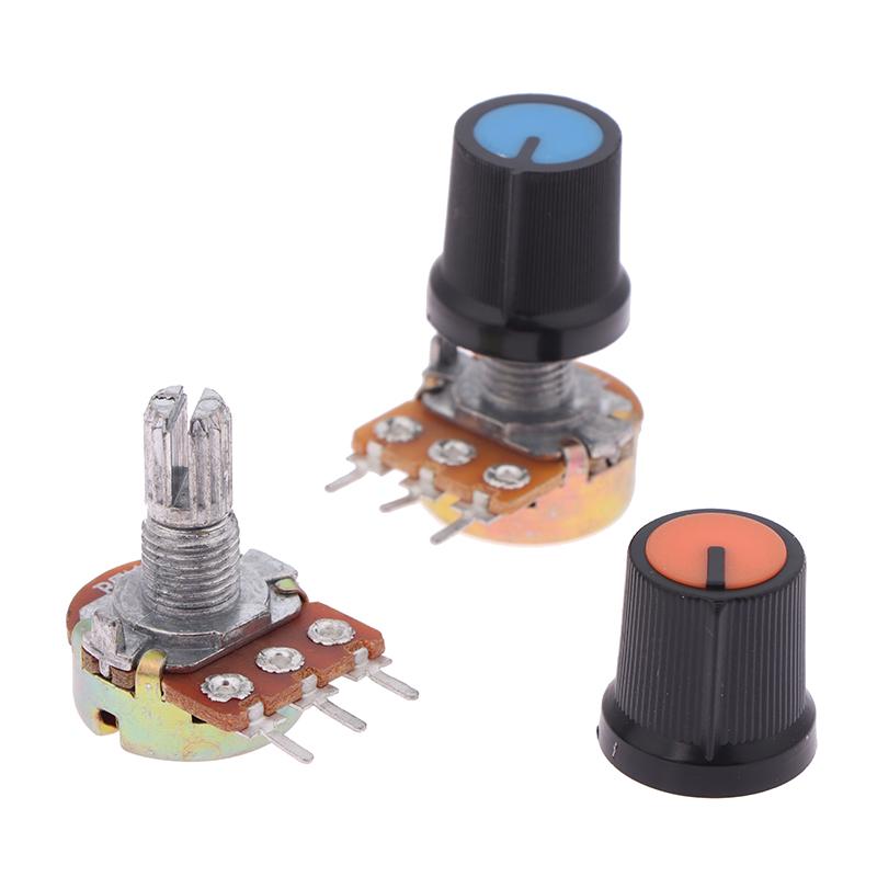 10 комплектов Wh148 рифленый вал 3 клеммы линейный конический поворотный потенциометр Ассортиментный комплект B1K 2K 5K 10K 20K 50K 100K 250K 500K 1M