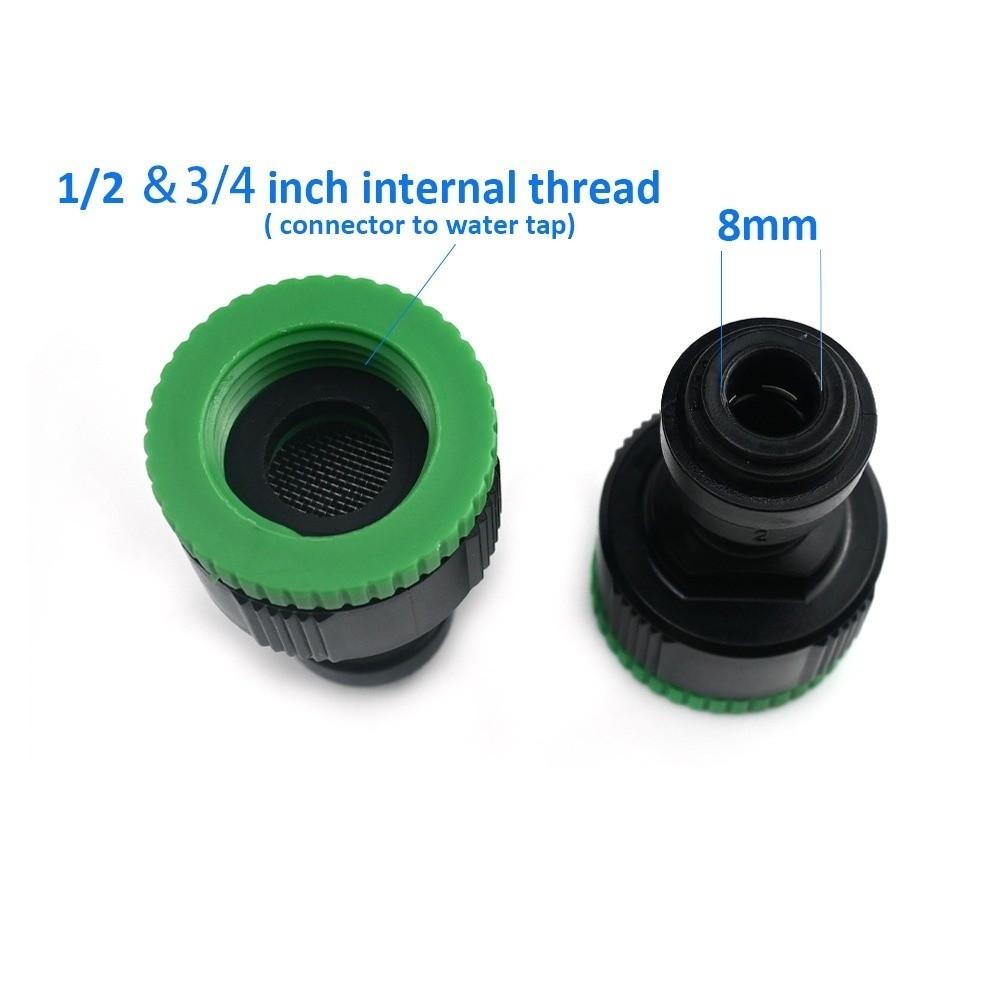 New Female BSP Water Hose Connector 3/4 Inch 8MM Garden Hose Adaptor Quick Connect 1/2 Inch Misting System Fitting Water Fitting