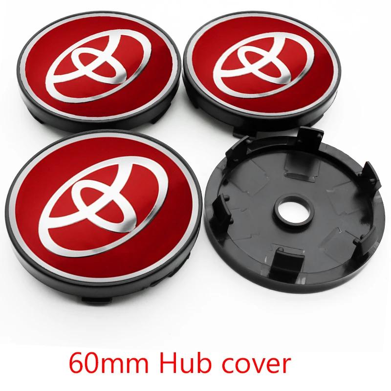 4Pcs 56mm 60mm 62mm 57mm Car Wheel Center Hub Cap Stickers Accessory For Toyota Rav4 Yaris Avensis Corolla Camry crown Rim Cover