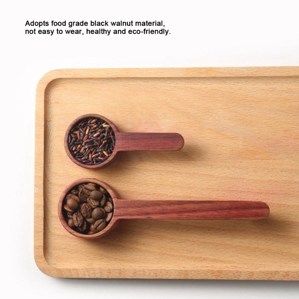 Brown Wooden Measuring Spoon Long Handle Kitchen Measuring Tools  Coffee Measuring