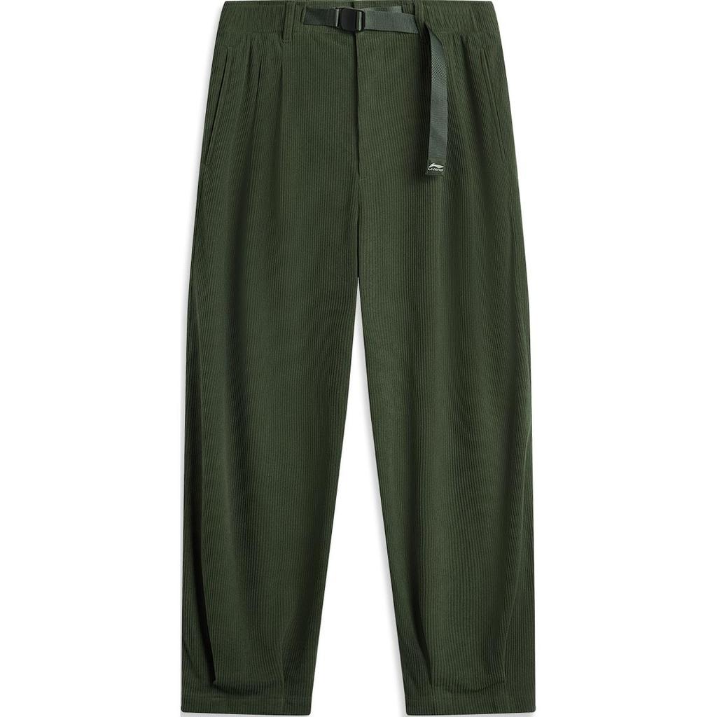 Li Ning Sports Lifestyle Series однотонные свободные удобные повседневные брюки мужские плавки цвета морской водоросли-зеленый AKXU525-4