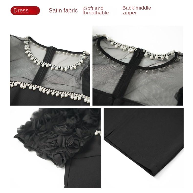 GMXIA Платье Летнее светское платье Sense с круглым вырезом и бисером Белое облегающее длинное платье