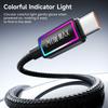 TOOCKI TX109C4 1м PD 240Вт USB-C на USB-C Кабель для передачи данных с кольцевой подсветкой 480 Мбит/с Быстрая передача данных с чипом E-Marker для ноутбука телефона