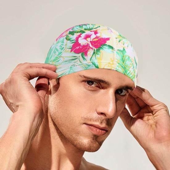 Шапочка для плавания Очень мягкая, высокая эластичность, водонепроницаемая, не выцветающая, дышащая, защитная, из полиэстера, эластичная спортивная шапка для плавания, шапка-бини для женщин