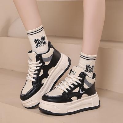 Женские осенние новые студенческие повседневные спортивные кеды на толстой подошве с внутренней высотой, модные женские