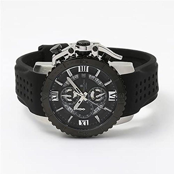 SalvatoreMarra Watch SM21103-SSBKBK Chronograph Rubber Strap Men's Watch