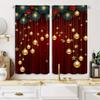 2pcs Luxurious Christmas Lights Print Curtains Set Semi-Sheer Polyester With Rod Pocket For Easy Hanging For Bedroom Living Room
