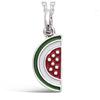[P8029] - Silver Pendant 'Watermelon' Red Green Silver (rhodium-plated) - 12x6 Mm
