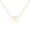 Simple Double Heart Pendant Necklace for Women Couple Stainless Steel Choker Gold Color Chain Wedding Party Friends Jewelry Gift