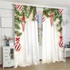 2pc,Christmas Ball Pine Leaves Curtain,With Rod Pocket Mount,Digital Printed Curtains,Polyester Material,For Living Room Bedroom