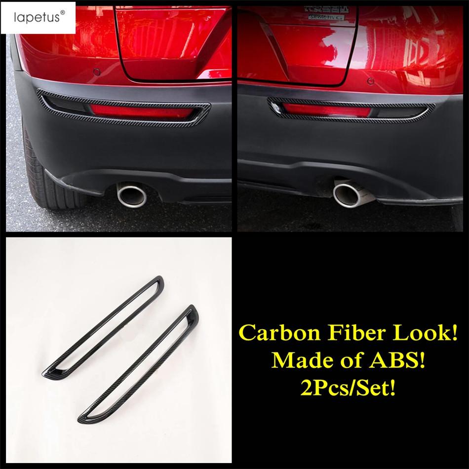 For Mazda CX-30 - 2025 Car Front Rear Fog Lamp Decorative Light Bar Eyebrow Cover Trim ABS Chrome Carbon Fiber Accessories