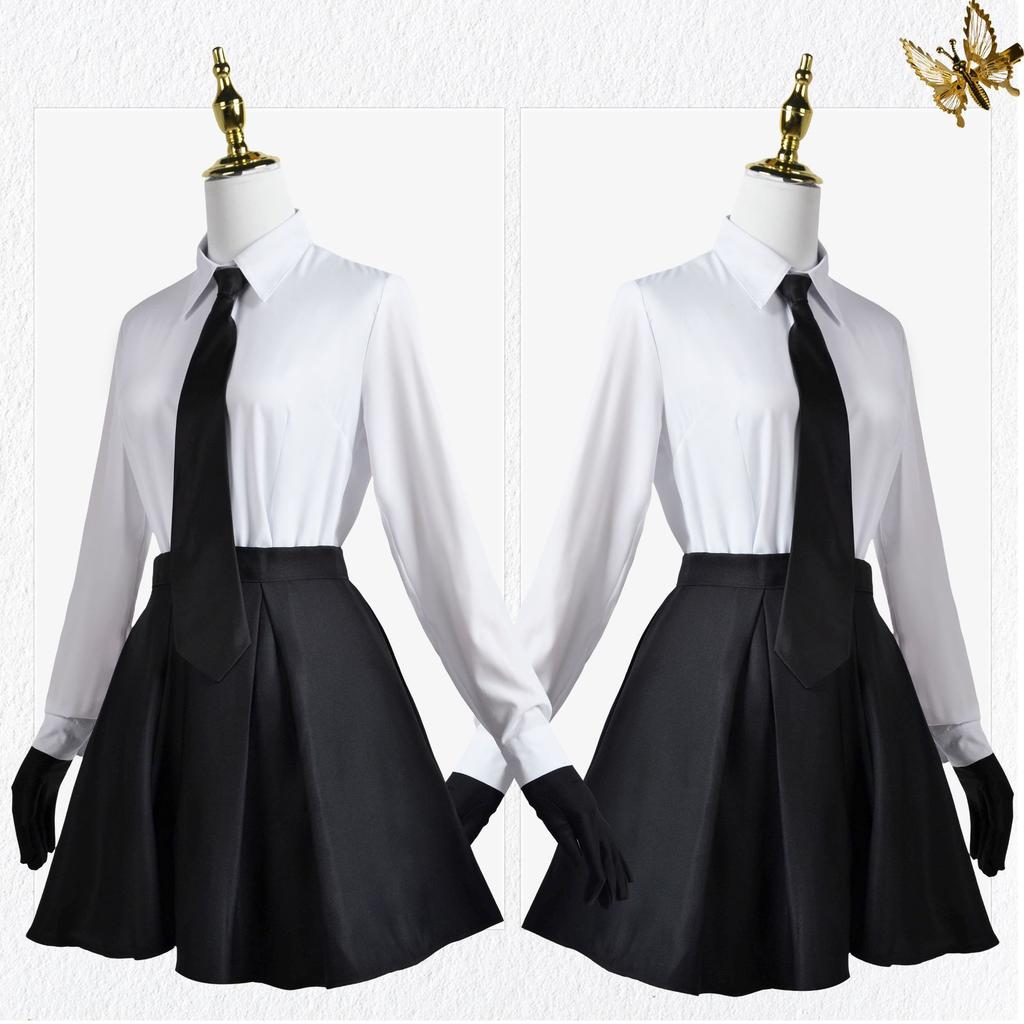 Akiko Yosano Cosplay Bungo Stray Dogs Costumes Sexy Insane Uniform Shirt Skirt Tie Wig Glove Stocking Costume For Women Comiket