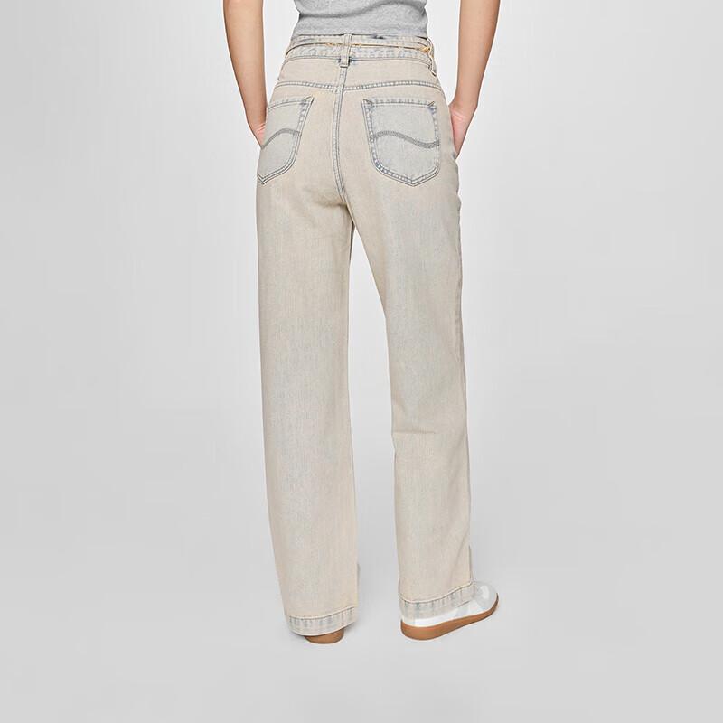 Lee Women's High-Waist Straight Wide Leg Belted Jeans