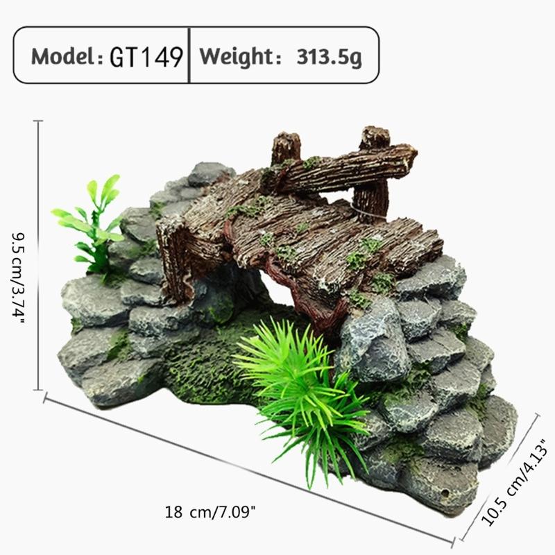 Realistic Bridge Resin Simulation Aquarium Ornaments Fish Tanks Aquarium Plant Turtle Basking Climbing Platform Supplies