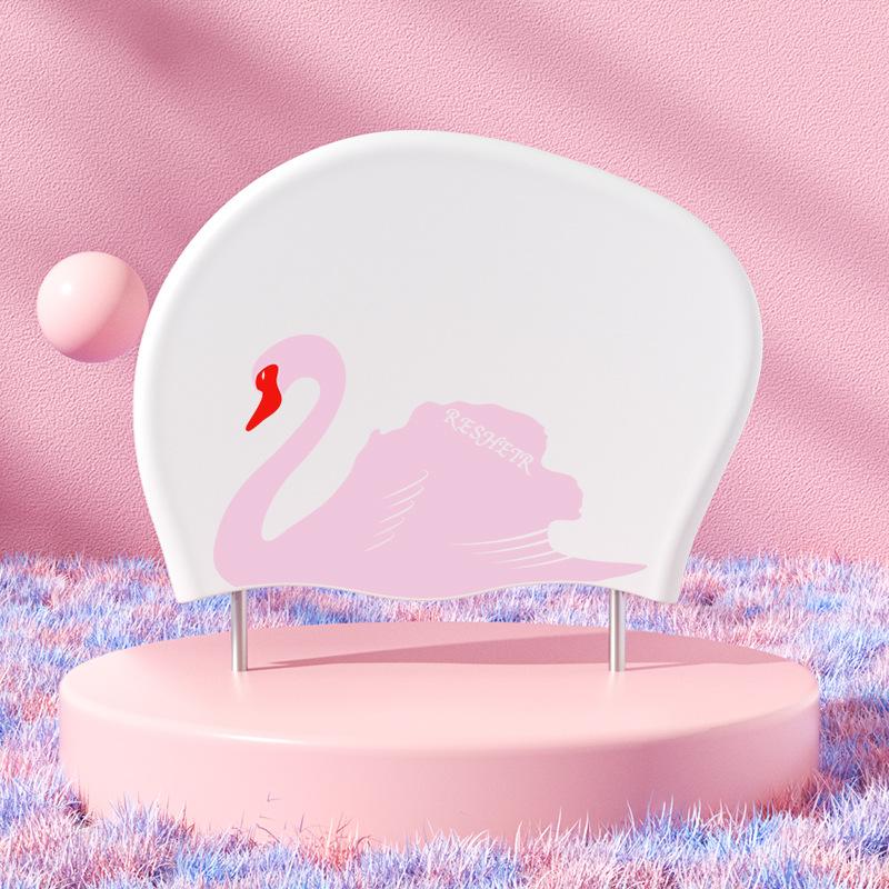 Силиконовая шапочка для плавания со свежим сладким цветочным принтом для женщин, модная шапочка для плавания с длинными волосами, защита ушей, аксессуары для бассейна