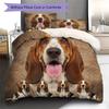 Basset Hound Pattern Bedding Quilt Set Quilt Cover Pillowcase Home Decoration Gift (1 * duvet cover + 2 * pillowcase, without core)