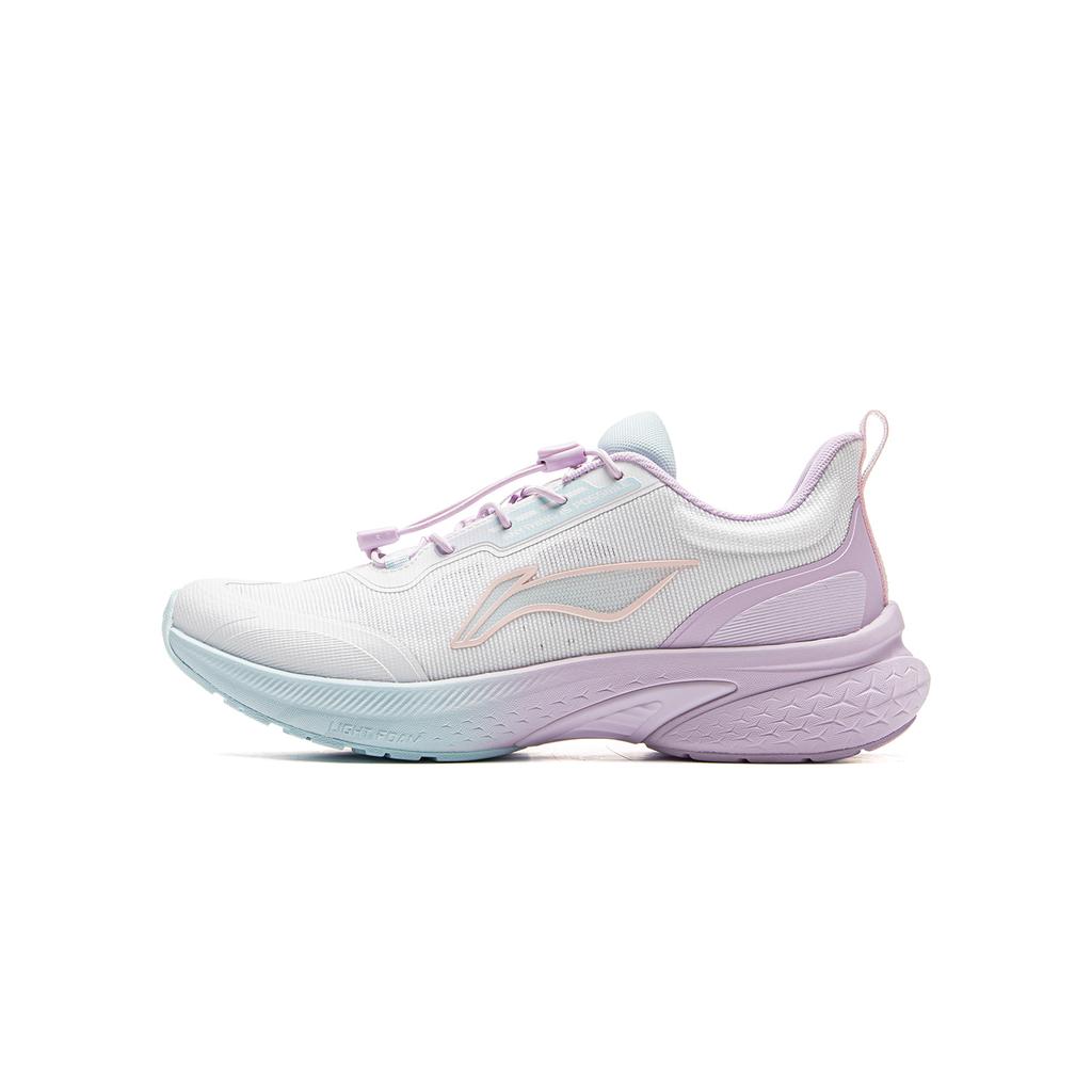 Li Ning Kids Mesh Xunhang 2 Stable Cushioning Breathable Low-Top Running Shoes Men Sneaker Standard-White Condensed-Purple YKFV050-2