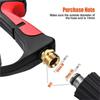 7pcs High Pressure Washer Gun 4000psi M22 Fitting Power Spray Gun With Extension Replacement Wand Lance 5 Nozzles Tips For Home Car Washing