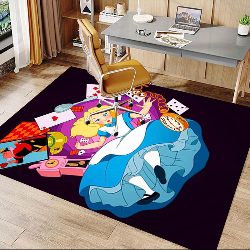 Alice Wonderland Carpet For Playroom Bedroom Living Room Sofa Home Decorkids Game Area Rug Nonslip Floor Mat